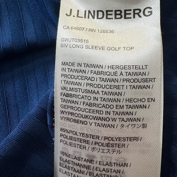 J.Lindeberg SIV Long Sleeve Royal Blue Stripe with White Collar Detail. Crewneck - Picture 7 of 10